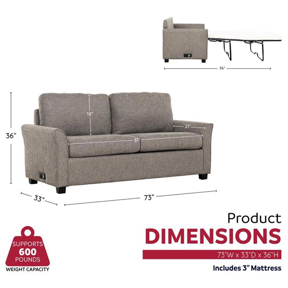 Primo International Drake Sofa Bed in Linen Dark Gray, , large