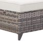 Sunwell Garden 13.7" Ottoman with Beige Cushion in Grey (Set of 2), , large