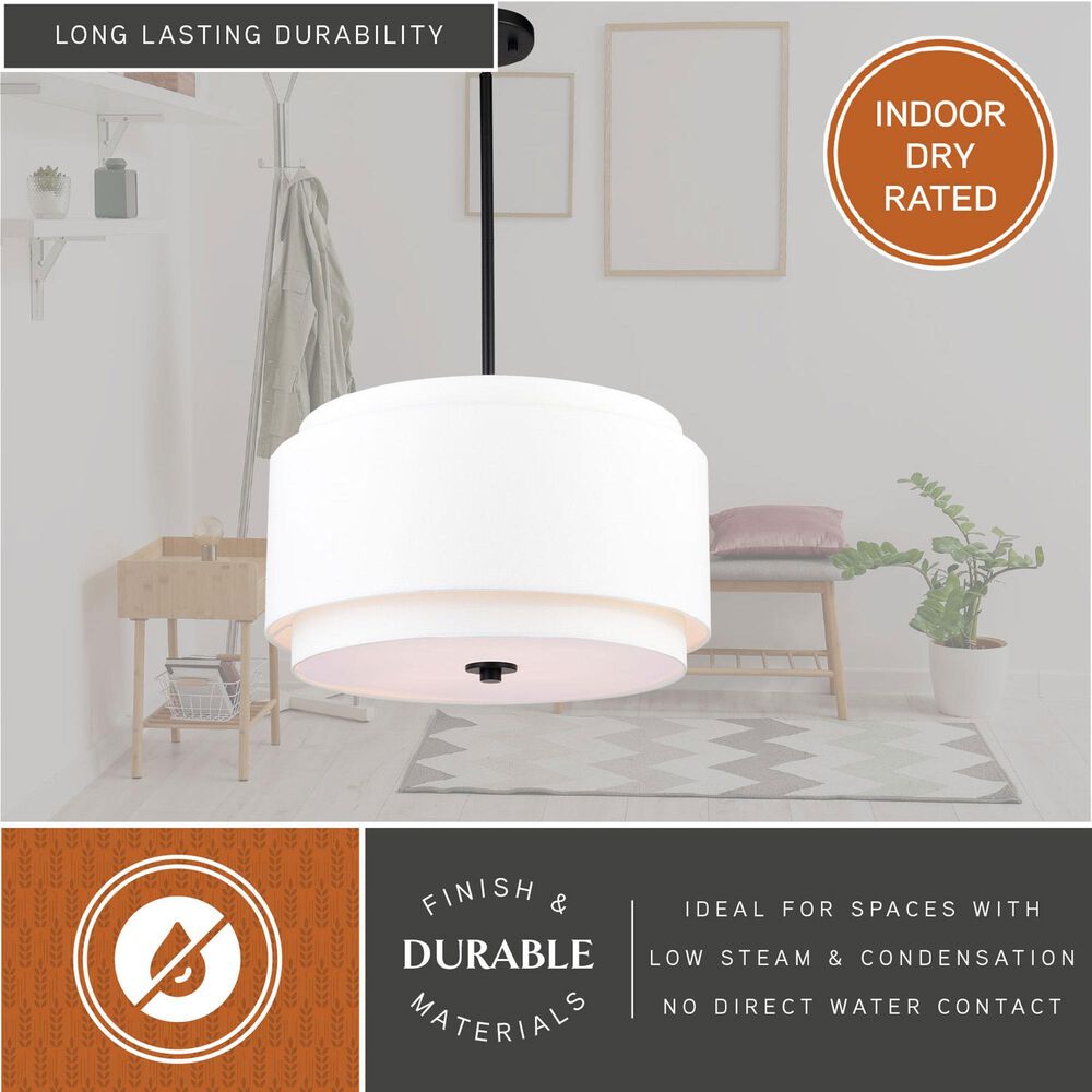 Vaxcel Burnaby 4-Light Pendant in Black, , large