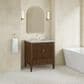 James Martin Myrrin 30" Single Bathroom Vanity in Mid-Century Walnut with 3 cm Carrara Marble Top and Rectangular Sink, , large