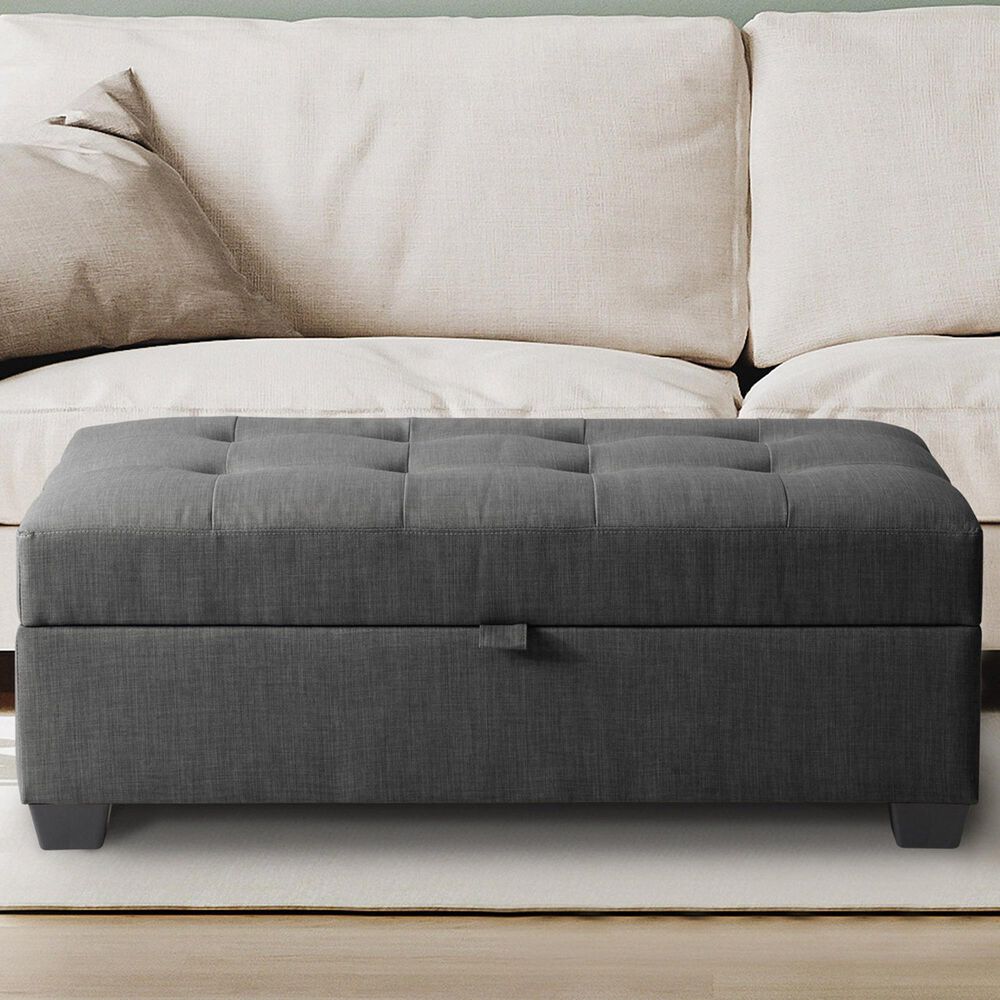 CorLiving Antonio Storage Ottoman in Gray, , large