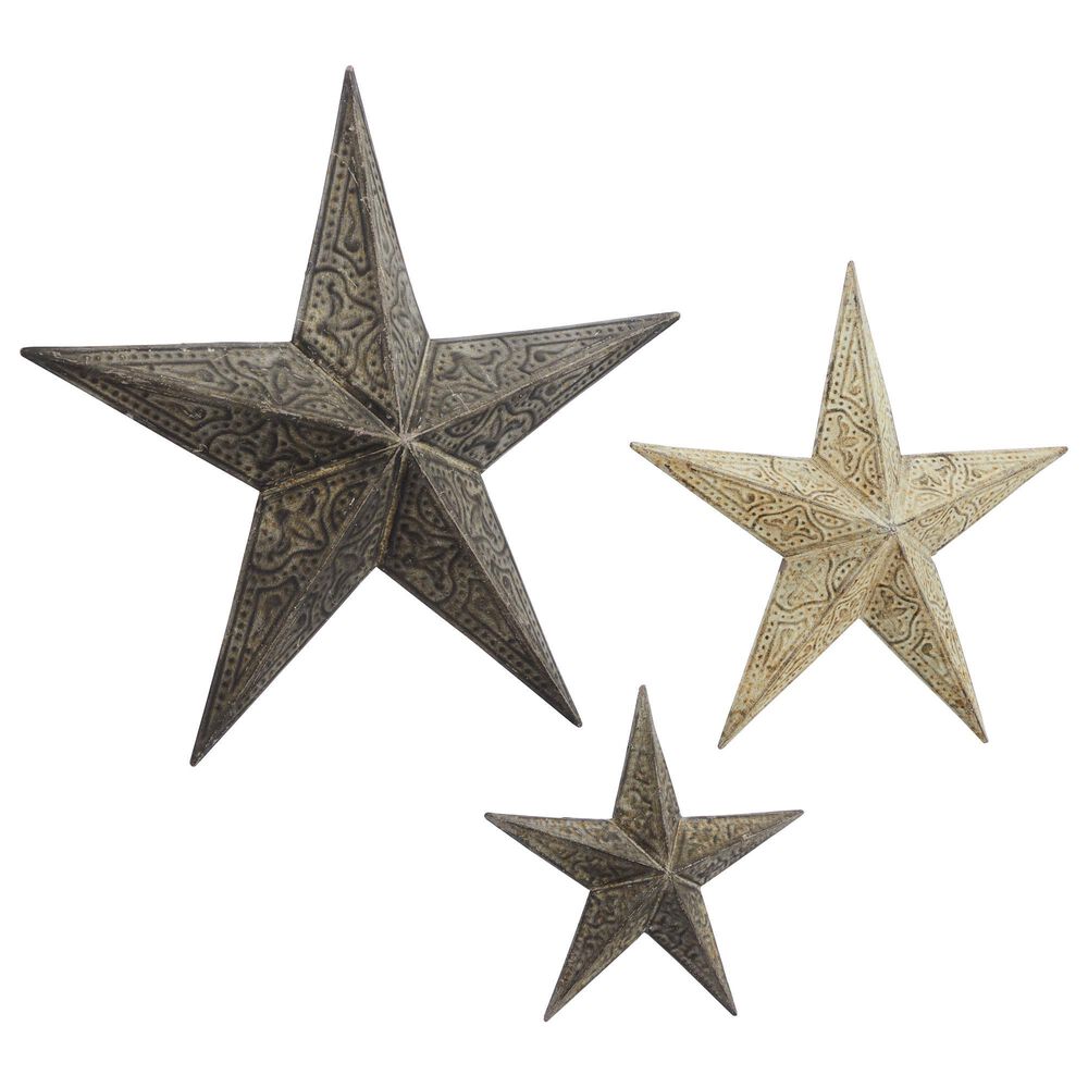 Maple and Jade Farmhouse Metal Outdoor Wall Decor Brown Set of 3, , large