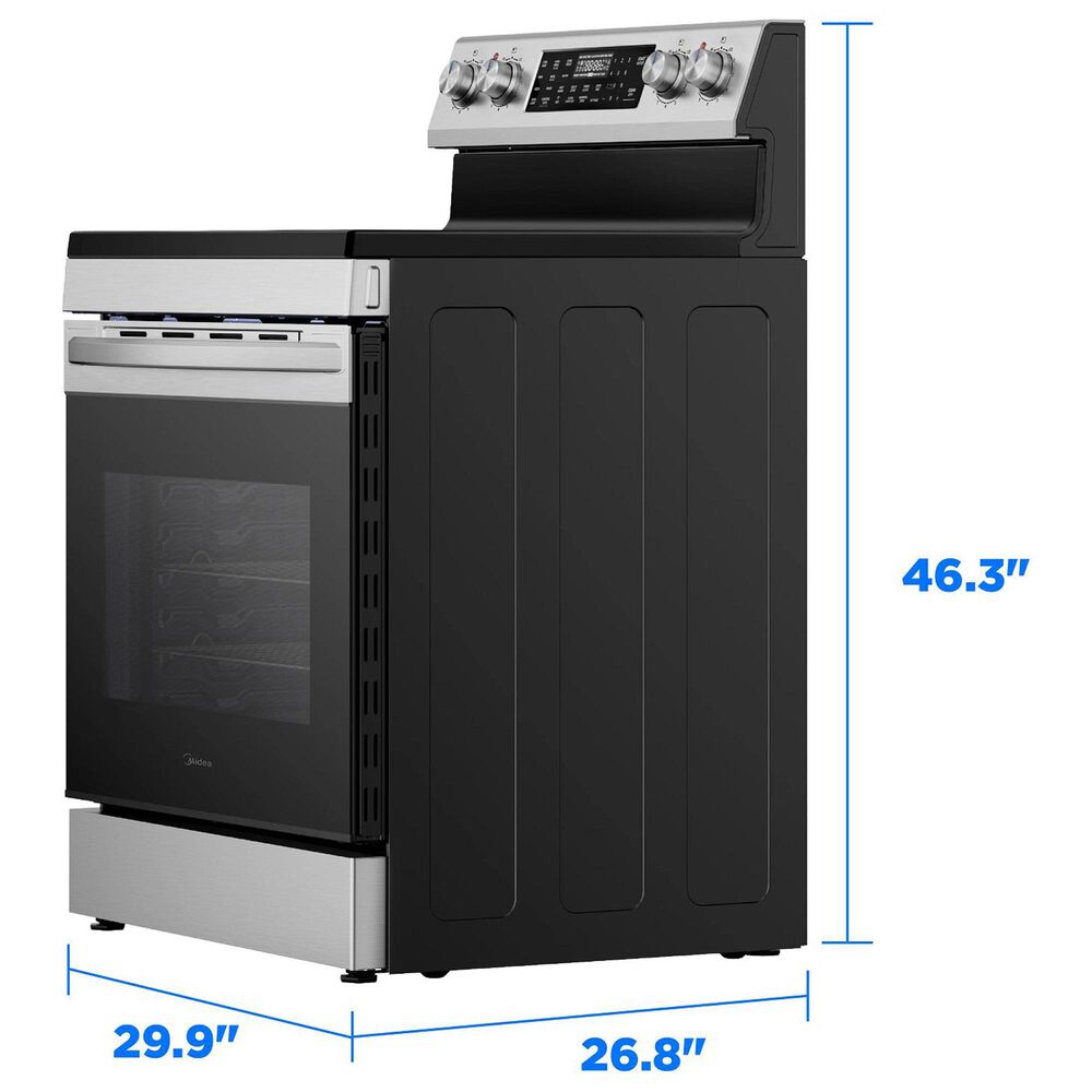 Midea 30" Freestanding Electric Range with 5 Burners and Air Fry in Stainless Steel, , large