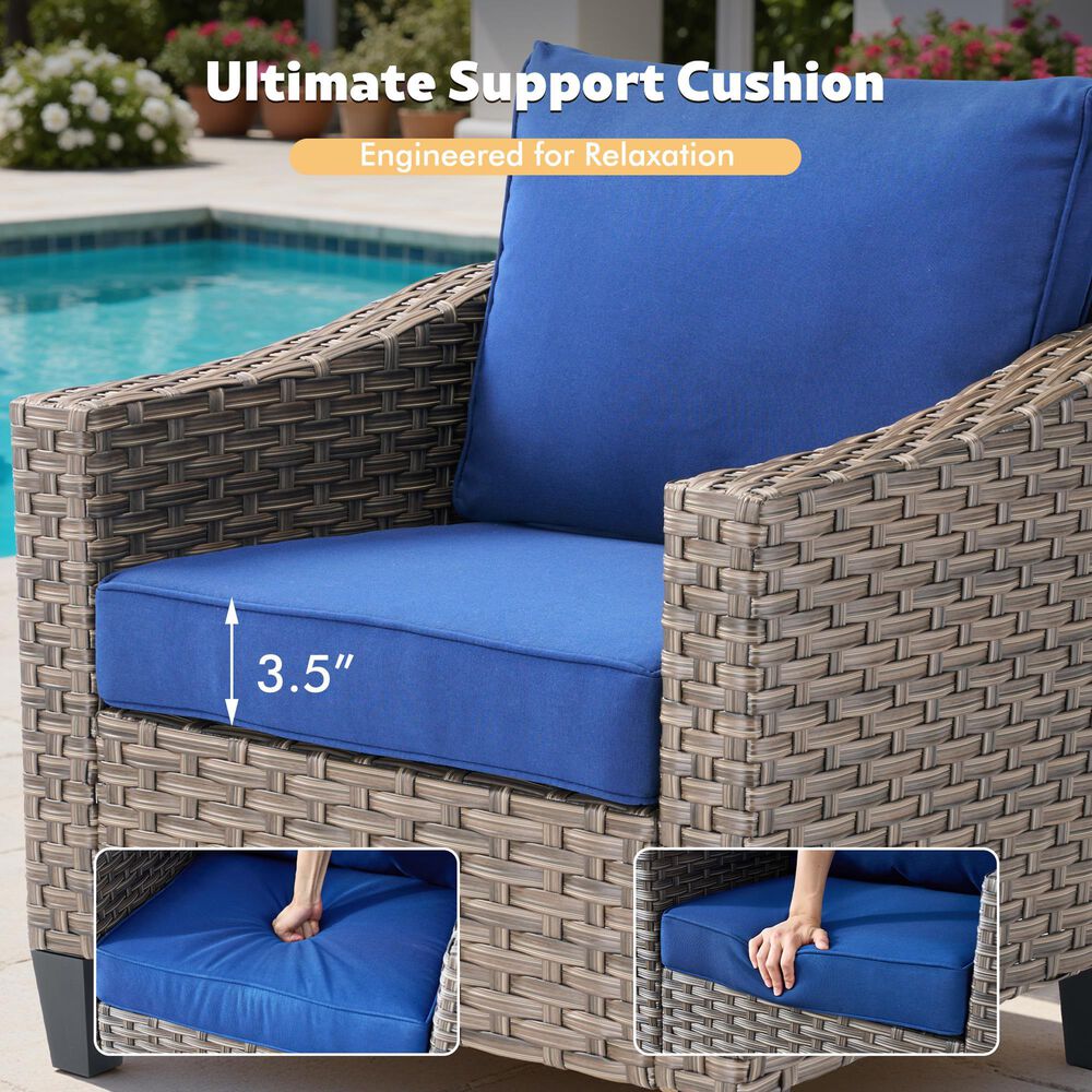 HOMLUX 10-Piece All-Weather PE Rattan Patio Conversation Set in Navy Blue, , large