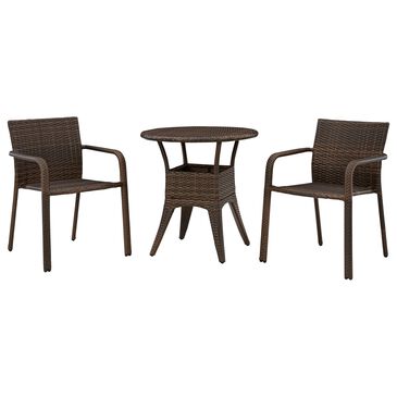 Ashley Mimis Reef 3-Piece Patio Bistro Set in Brown, , large
