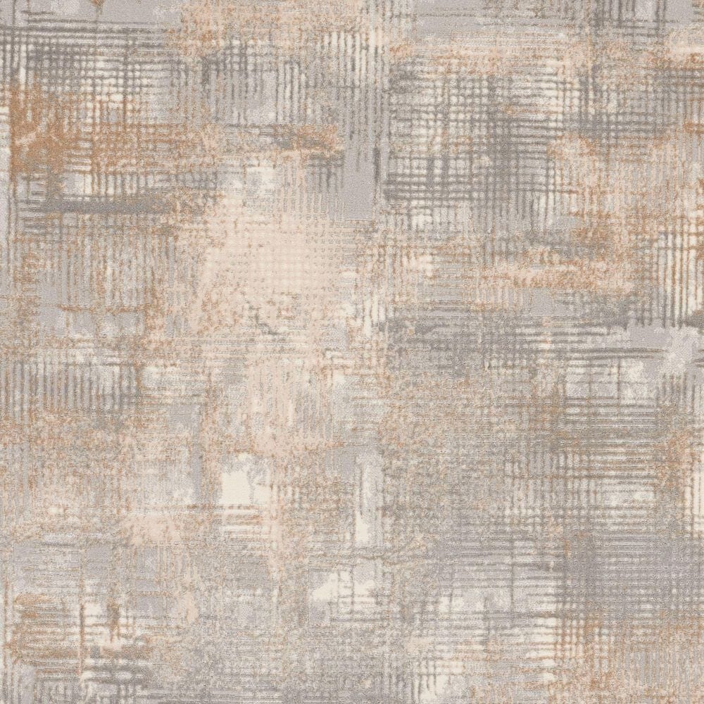 Nourison Rush CK951 6&#39; Round Grey and Beige Area Rug, , large
