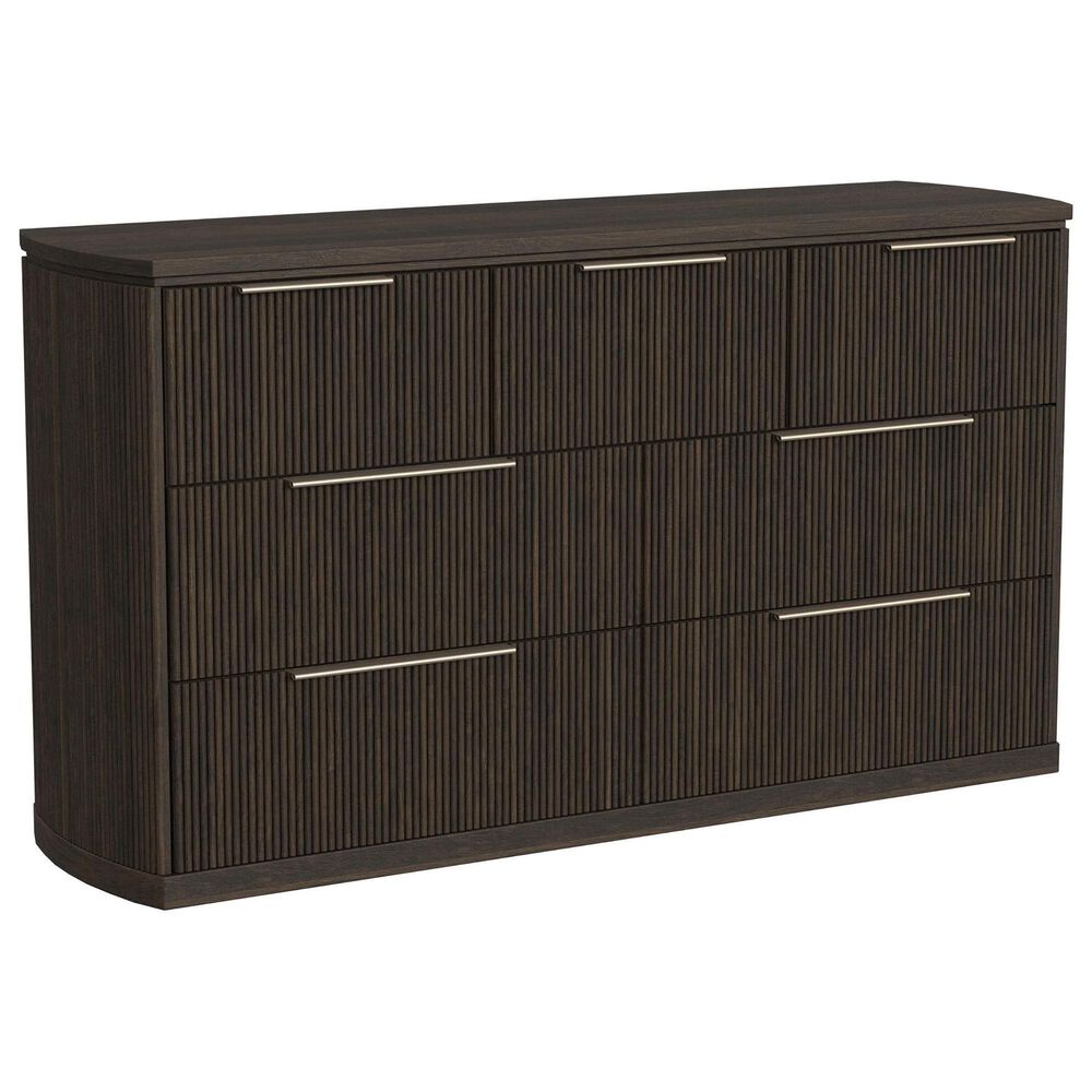 Mayberry Hill Sylvie 7 Drawer Dresser and Mirror in Dark Brown, , large