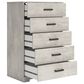 Ashley Shawburn 5-Drawer Chest in Light Gray, , large