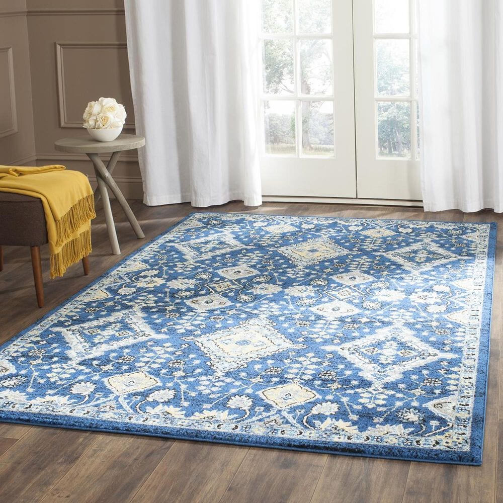 Safavieh Evoke EVK224A 5"1" x 7"6" Royal and Ivory Area Rug, , large