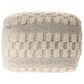 LR Home 18" Square Checkered Pouf in Black and Natural, , large