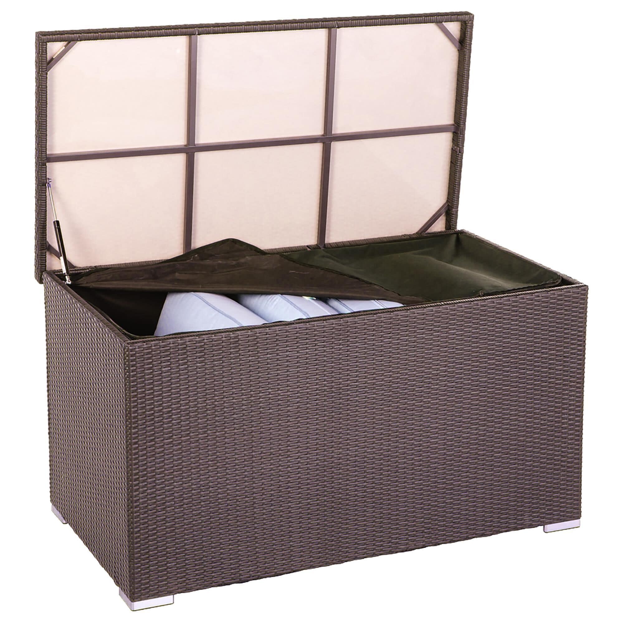 Alfresco Home Sicuro Wicker Cushion Storage Box with Hydraulic Lid