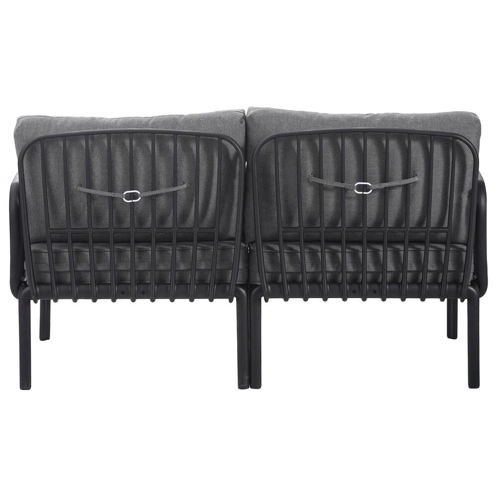 Hearth and Haven 2-Piece Patio Conversation Set with Dark Gray Cushion in Black, , large