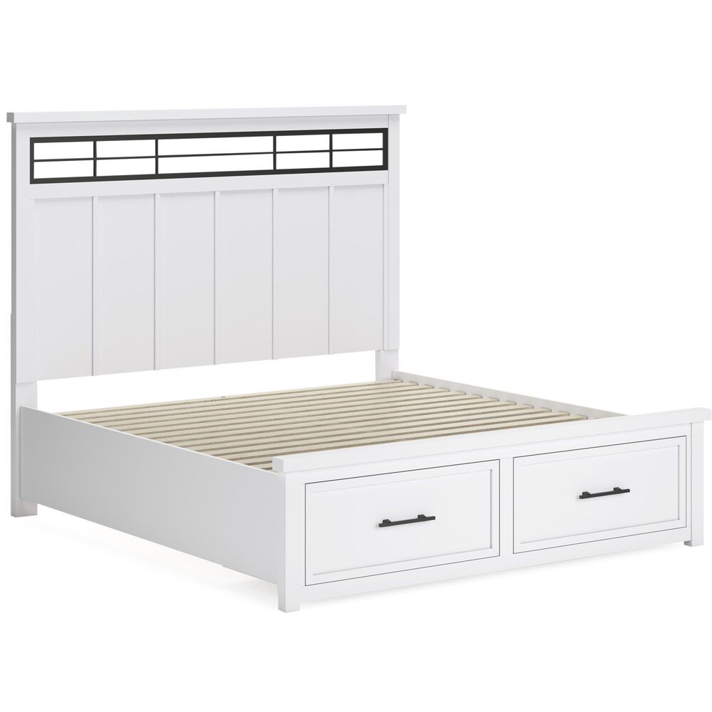 Ashley Ashbryn King Storage Bed in White and Natural, , large