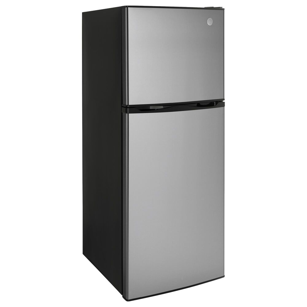 GE Appliances 9.8 Cu. Ft. Top-Freezer Refrigerator in Stainless Steel, , large