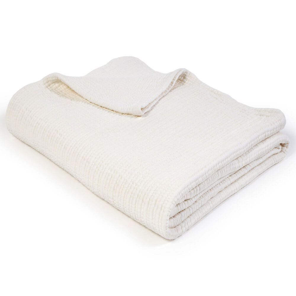 Pom Pom At Home Chatham Queen Matelasse Blanket in Cream, , large