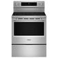 Maytag 2-Piece Kitchen Package with 5.3 Cu. Ft. Electric Range and 1.1 Cu. Ft. Over-The-Range Toaster Oven in Fingerprint Resistant Stainless Steel, , large