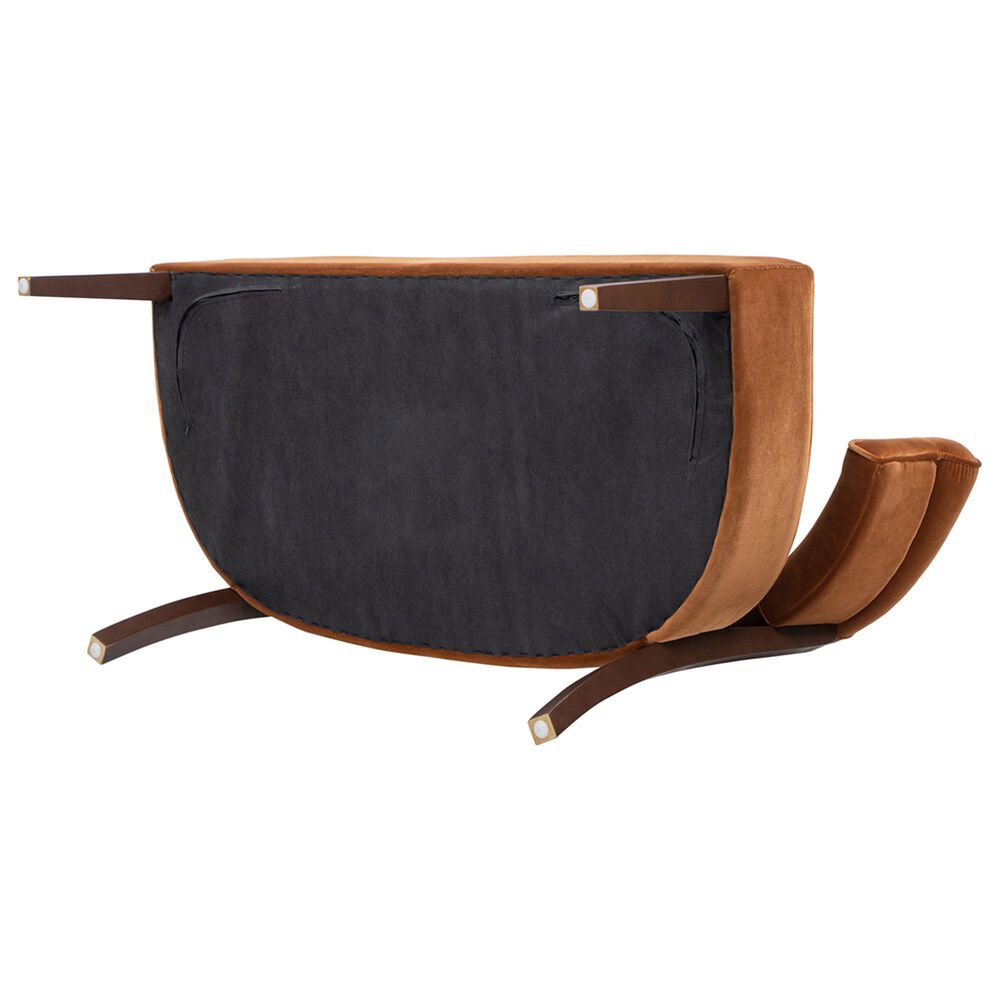 Jennifer Taylor Home Jared Bench Settee in Burnt Orange Velvet, , large