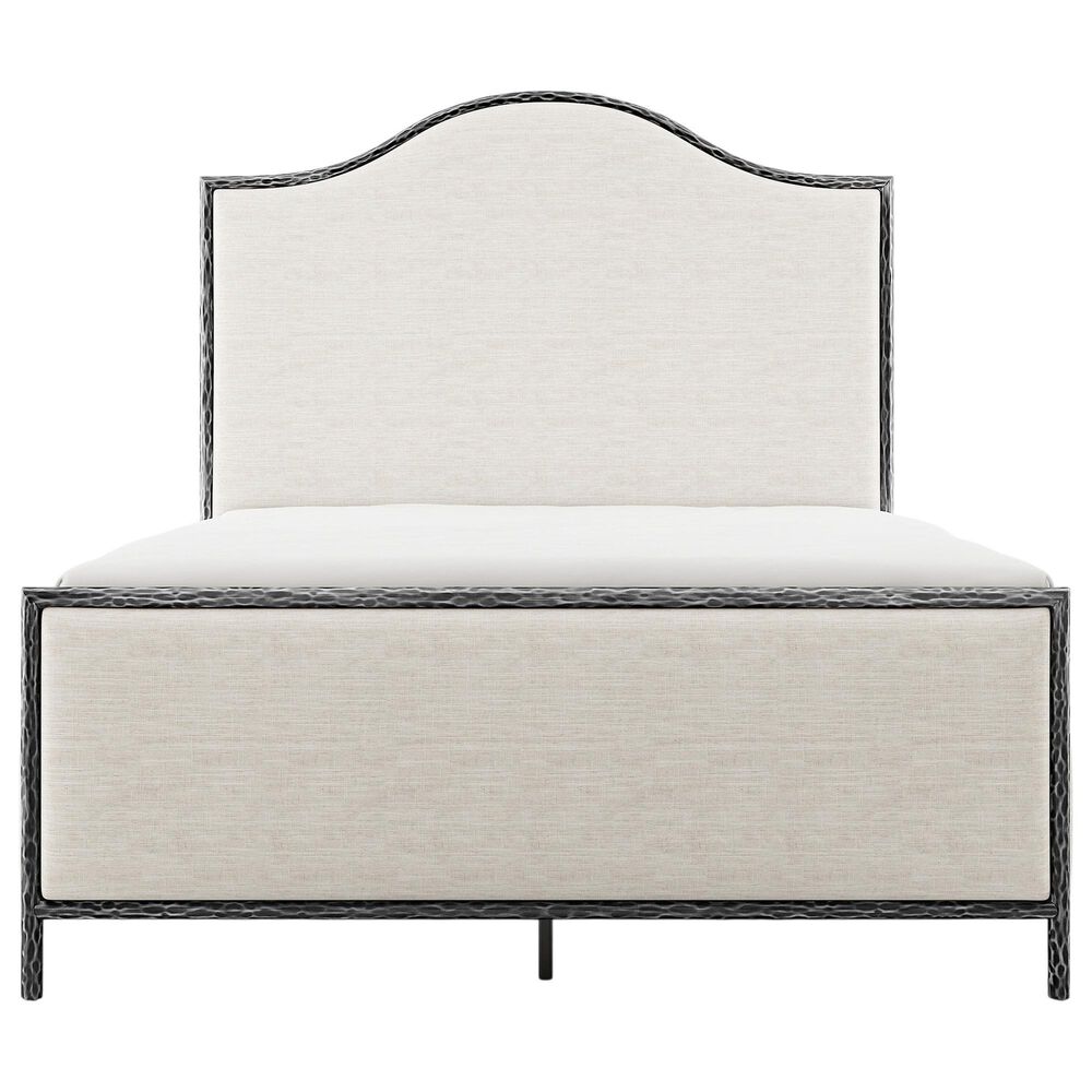 Furniture of America Lalia Queen Upholstered Panel Bed with Camelback Headboard in Matte Grey, , large