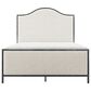 Furniture of America Lalia Queen Upholstered Panel Bed with Camelback Headboard in Matte Grey, , large