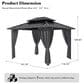HOMLUX 10" x 12" Patio Hardtop Gazebo with Aluminum Posts in Dark Gray, , large