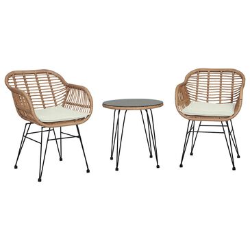 Dayton Antibes 1.0 3-Piece Patio Set with Cream Cushion in Tan, , large