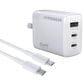 Hypercel SpeedBoost 45W PD Wall Charger with 6ft USB-C Cable in White, , large
