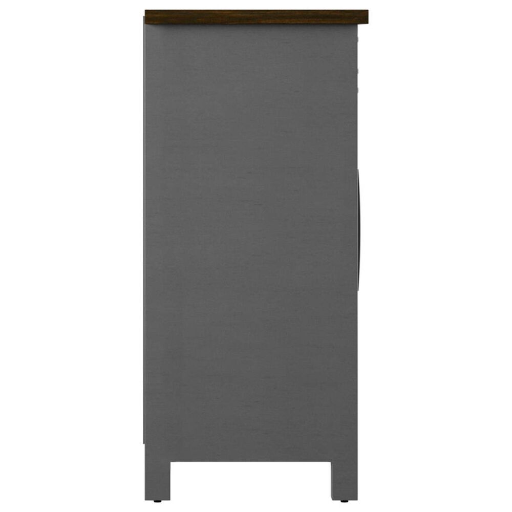 RTJ Furniture 2-Door Sideboard with Wine Storage in Antique Gray, , large