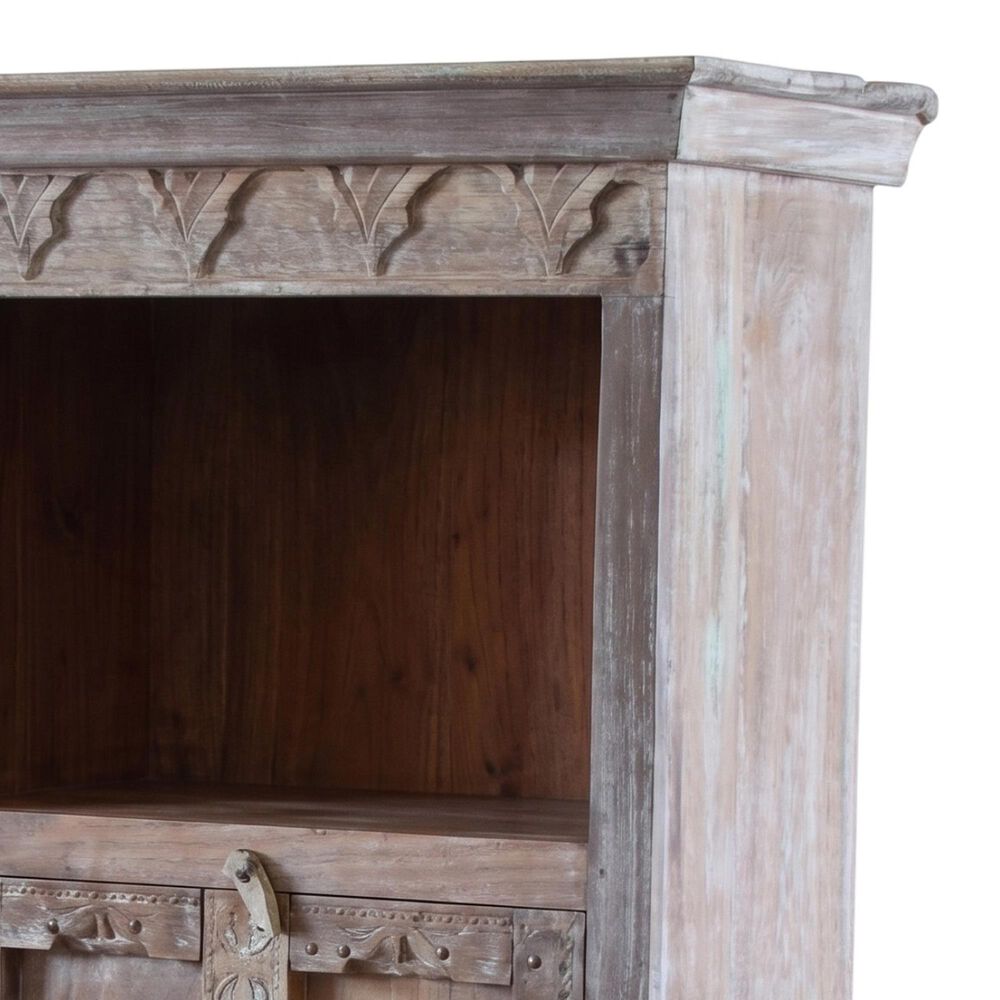 Jaipur Home One of a Kind Old World Royal Document Bookcase in Grey and White, , large