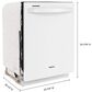 Whirlpool 24" Built-In Bar Handle Dishwasher with 47 Decibel in White, , large