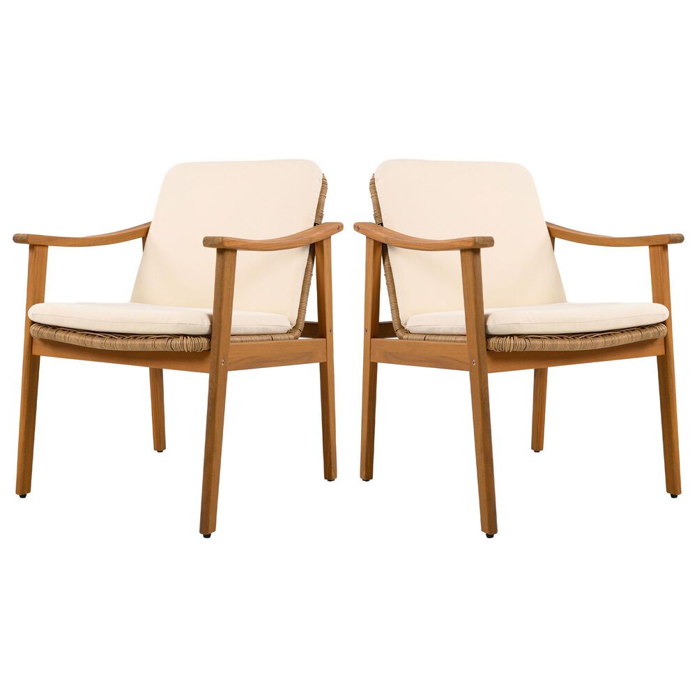Hearth and Haven Outdoor Dining Chair in Beige (Set of 2), , large