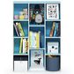 HOMLUX 11-Cube Reversible Open Shelf Bookshelf in Light Blue and White, , large