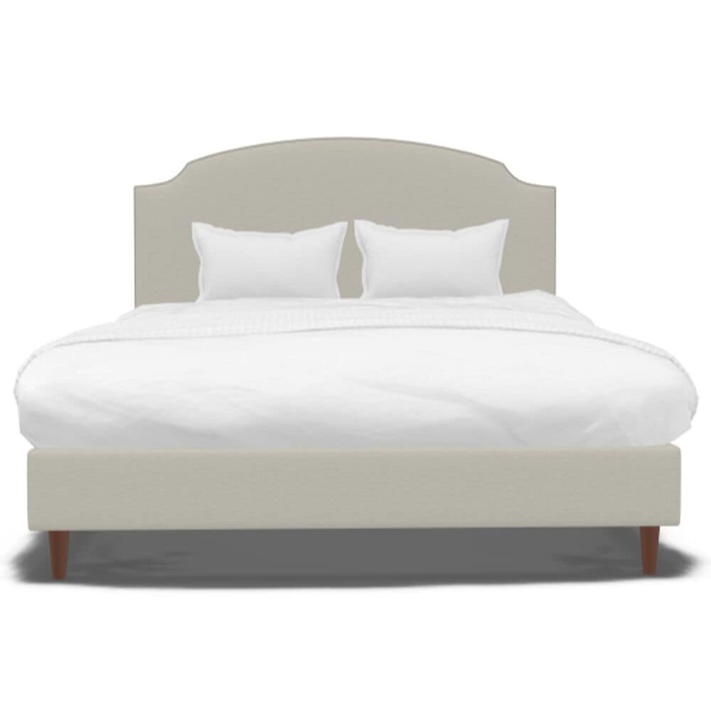Jonathan Louis Design Lab Queen Platform Bed with Thrillist Pearl Upholstered in Walnut, , large