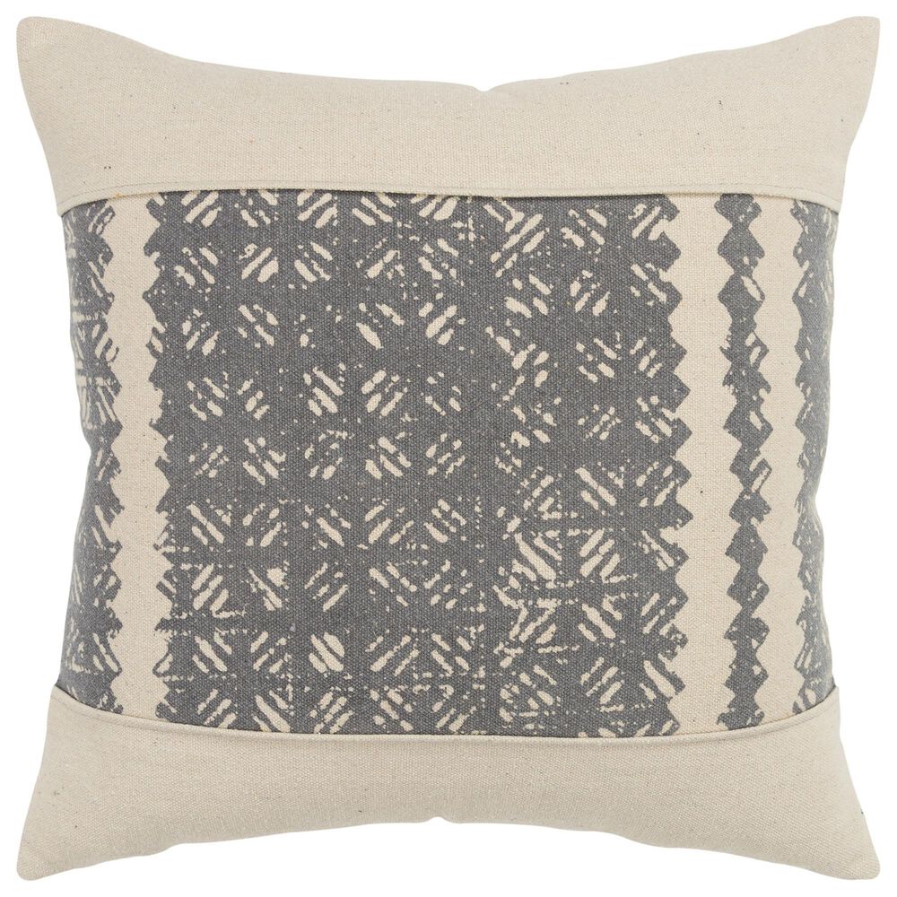 Rizzy Home Donny Osmond 20" Down Filled Pillow in Charcoal and Cream, , large
