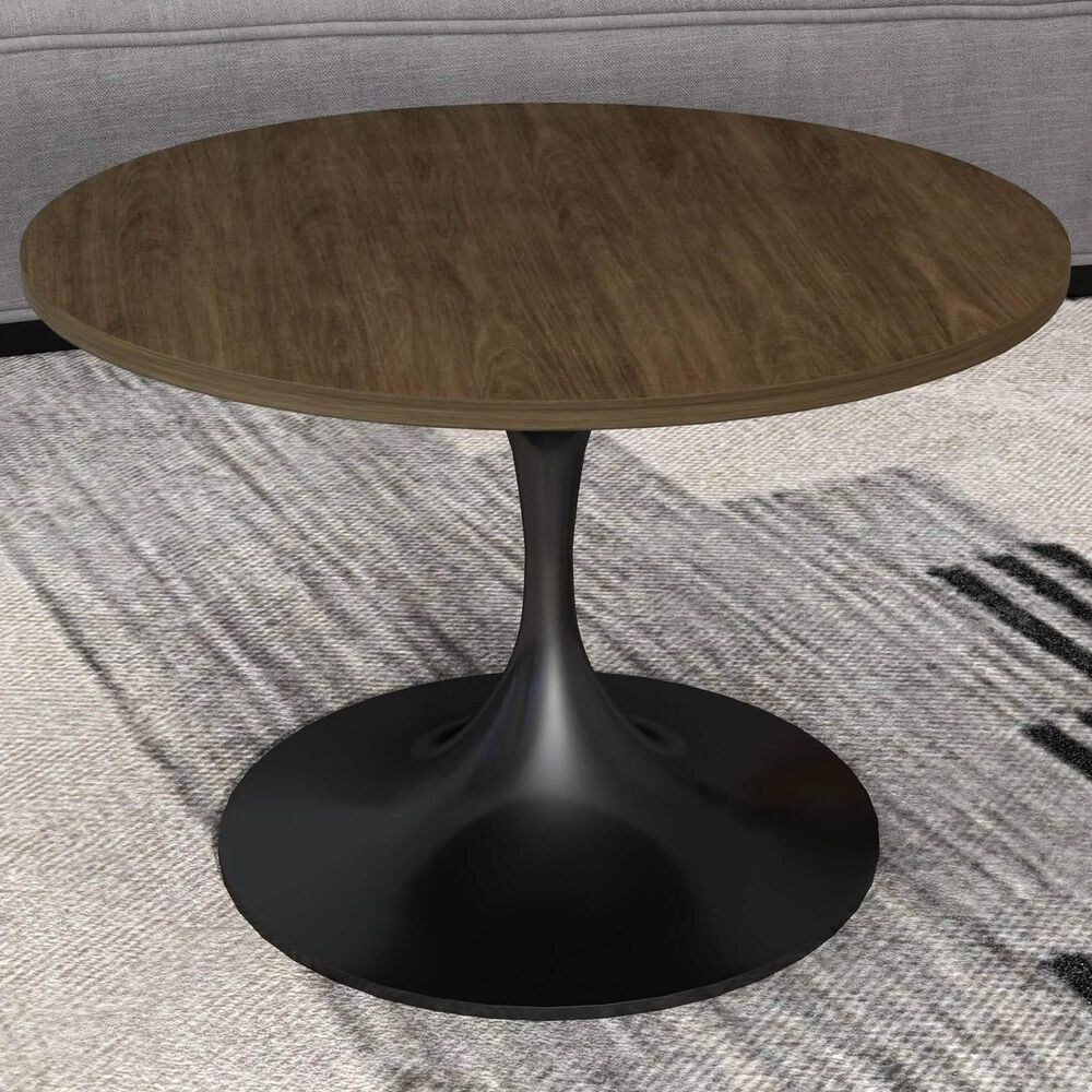 Leisuremod Verve 27&quot; Coffee Table with MDF Top in Black and Dark Brown, , large