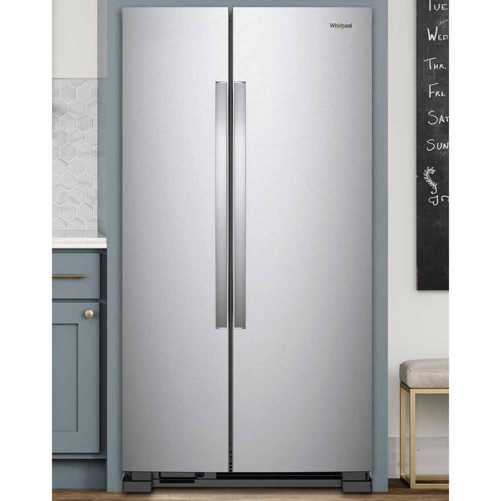 Whirlpool 25 Cu. Ft. 36&quot; Side-by-Side Refrigerator in Monochromatic Stainless Steel, , large
