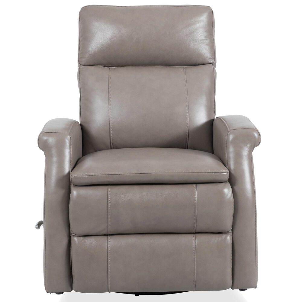 Simeon Collection Manual Leather Swivel Glider Recliner in Graphite, , large