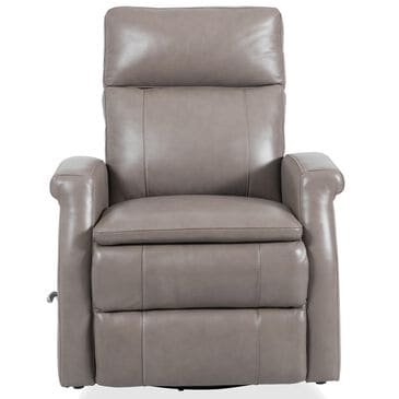 Simeon Collection Manual Leather Swivel Glider Recliner in Graphite, , large