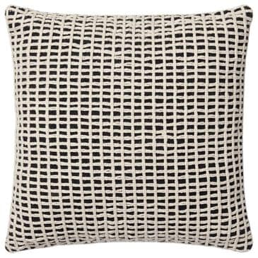 Loloi 18" Square Throw Pillow in Black and Ivory, , large