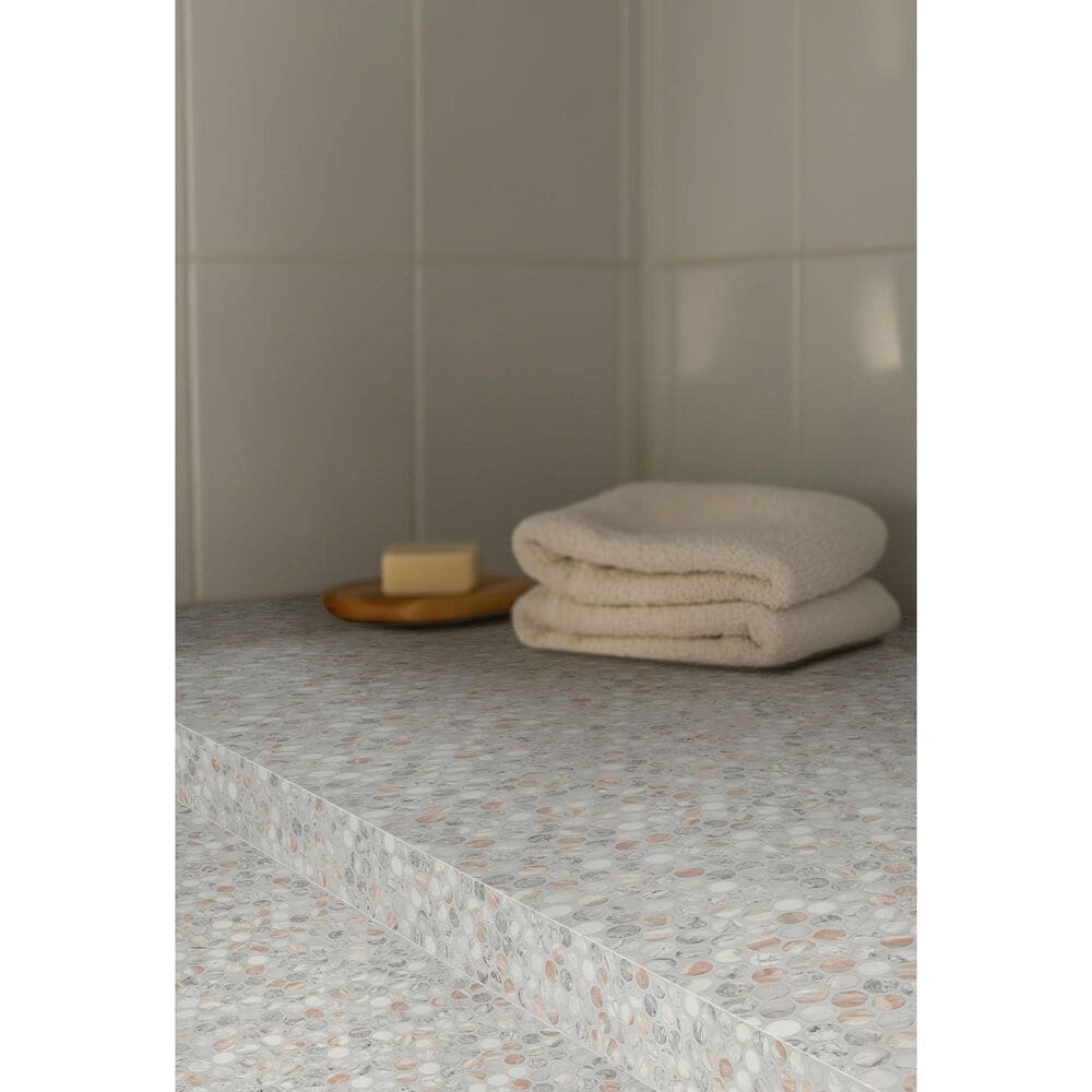 MS International Briar Rosa 12&quot; x 12&quot; Penny Round Glass Mosaic Sheet, , large