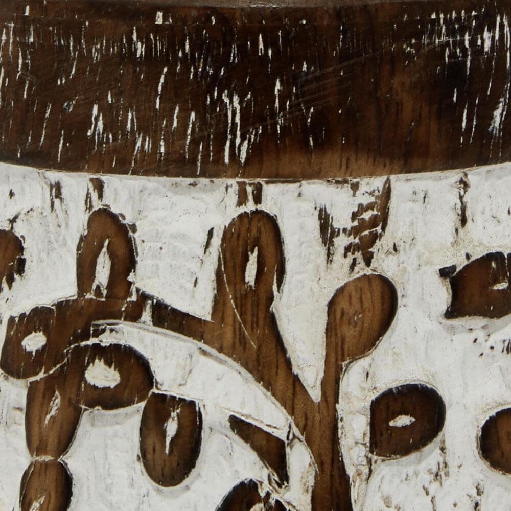 Maple and Jade Handmade Tree Candle Holder in Brown and Whitewashed &#40;Set of 3&#41;, , large