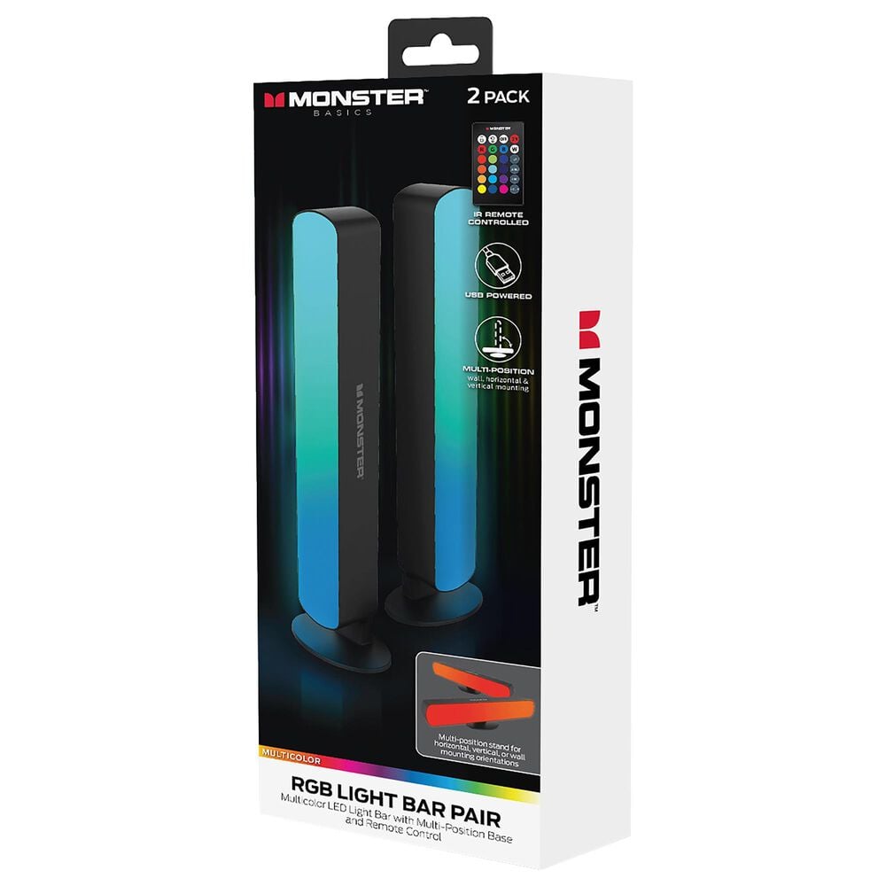 Monster LED Light Bar with Multi-Position Base in Black &#40;Set of 2&#41;, , large