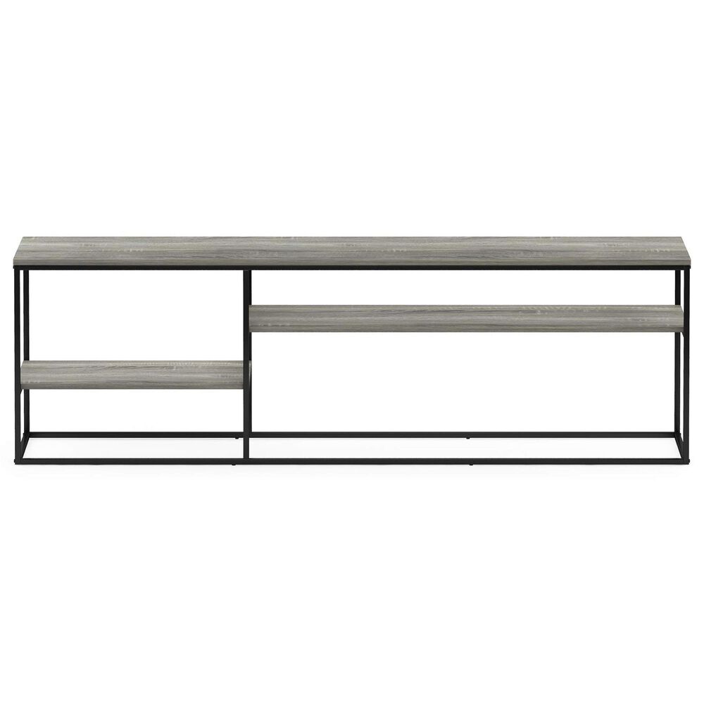 HOMLUX 70" TV Stand with 2 Open Storage Shelves in French Oak Grey, , large