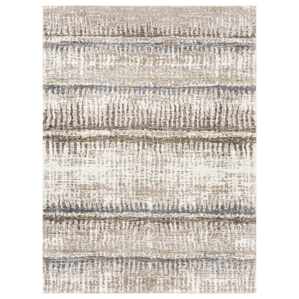 Surya Portofino Cream, Taupe, Tan, Light Slate, Medium Brown and Light Blue 5"3" x 7" Area Rug, , large