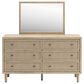 Ashley Cielden 6-Drawer Dresser and Mirror in Tan, , large