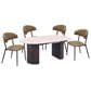 Monroe Edith and Skyler 5-Piece Oval Dining Set in Matte Beige, Dark Oak and Matte Black, , large