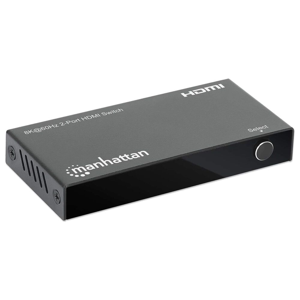 Manhattan 2-Port 8K HDMI Switch with IR Remote Control in Black, , large