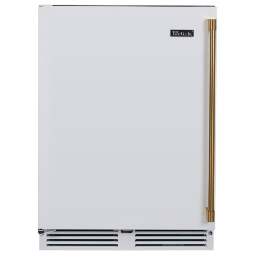 Perlick 24" Signature Series Door Kit with Brass Handle and Solid Door in Matte White, , large