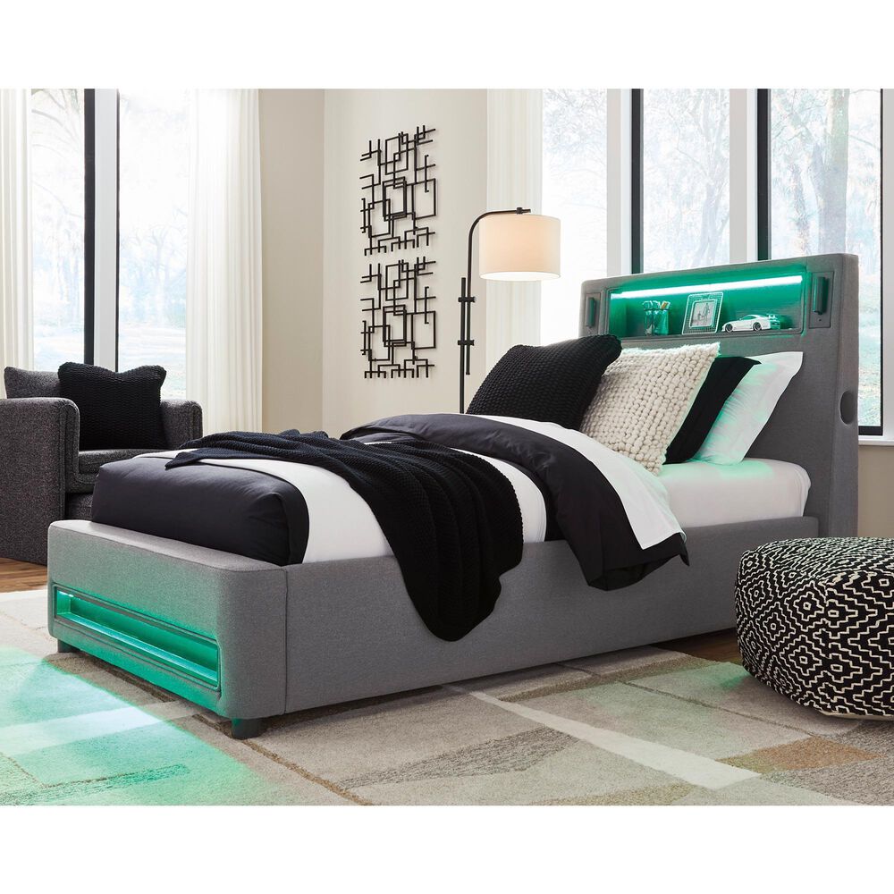 Ashley Verishaw Full Platform Upholstered Bed in Gray, , large