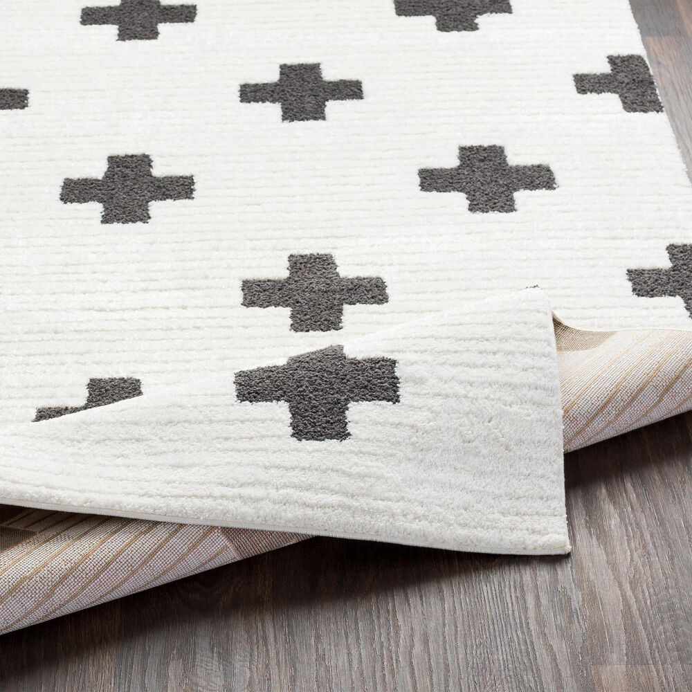 Surya Moroccan Shag MCS-2306 7&#39;10&quot; x 10&#39;3&quot; Black and White Area Rug, , large