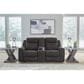Ashley Brysonview Manual Double Reclining Loveseat with Console in Charcoal, , large